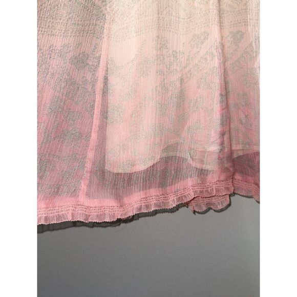 Due Per Due Silk Dress Babydoll Ruffle Ombré Pink Cream Feminine Dainty Flowy 4 - Picture 8 of 16